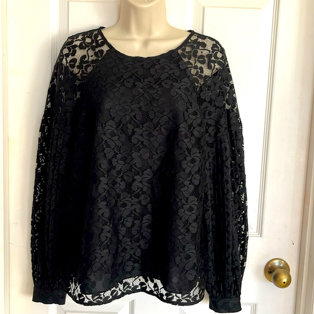 Banana Republic black lace blouse